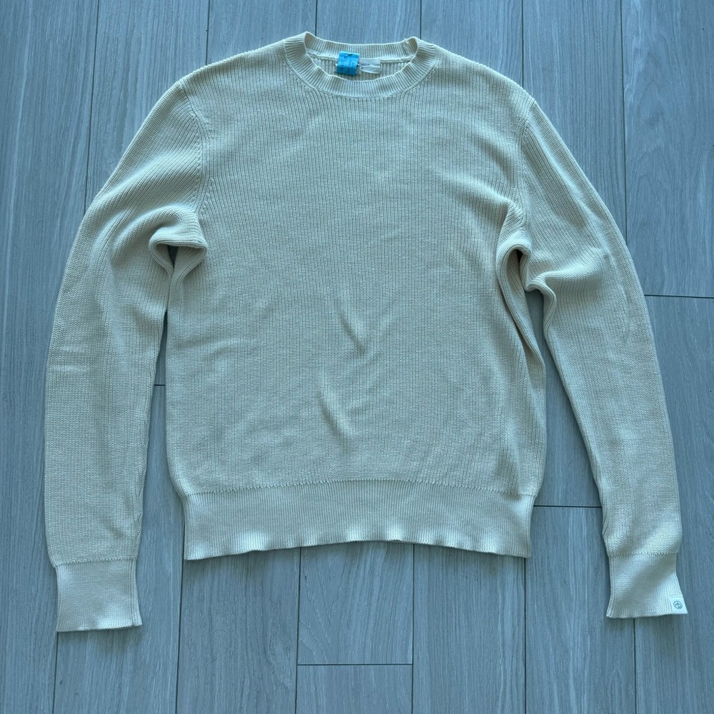 Rag & Bone Dexter Cotton Crewneck Sweater Ivory Size Medium